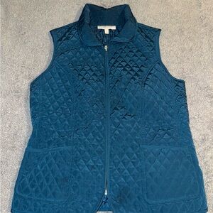 Talbots Quilted Blue Vest
